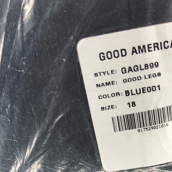 NWT Good American Good Legs Blue001 Distress Jean - Picture 3 of 8
